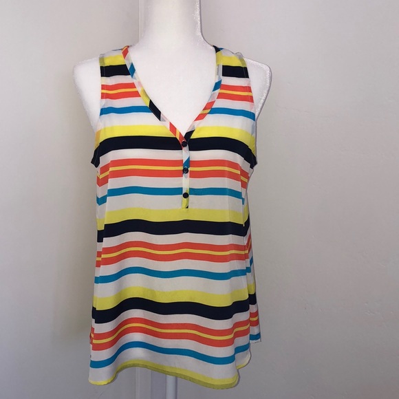 NWOT. Nautical sleeveless stripe blouse. - Picture 1 of 3